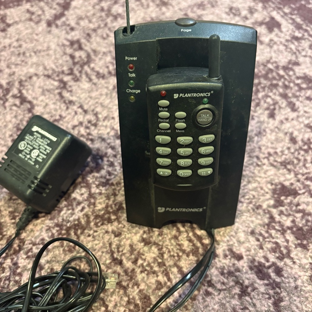Vintage Plantronics Cordless Headset Telephone Adapter Model CT10 Retro Battery